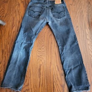 Levi's Black 501 Button Fly Classic Denim Jeans